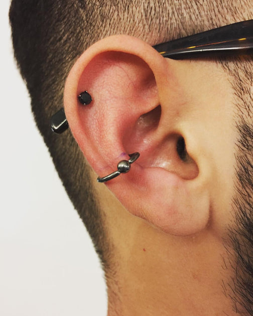 Piercing Ear Helix Cartilage Barbell Shield Golden