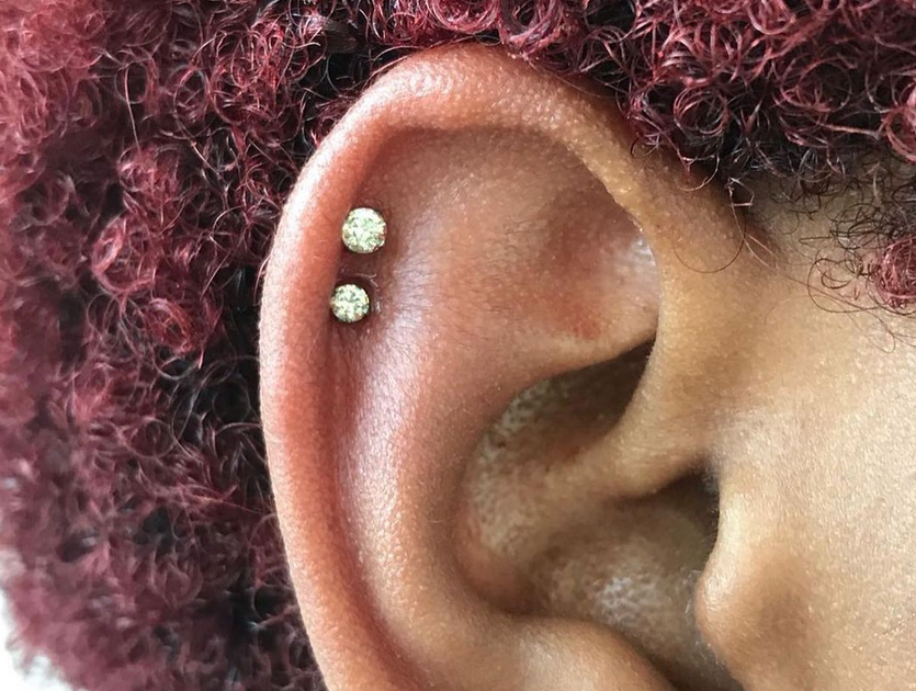 Cartilage Earrings Stud Rook Piercing Opal Gem Ball Flat Back Tragus Nose  Helix