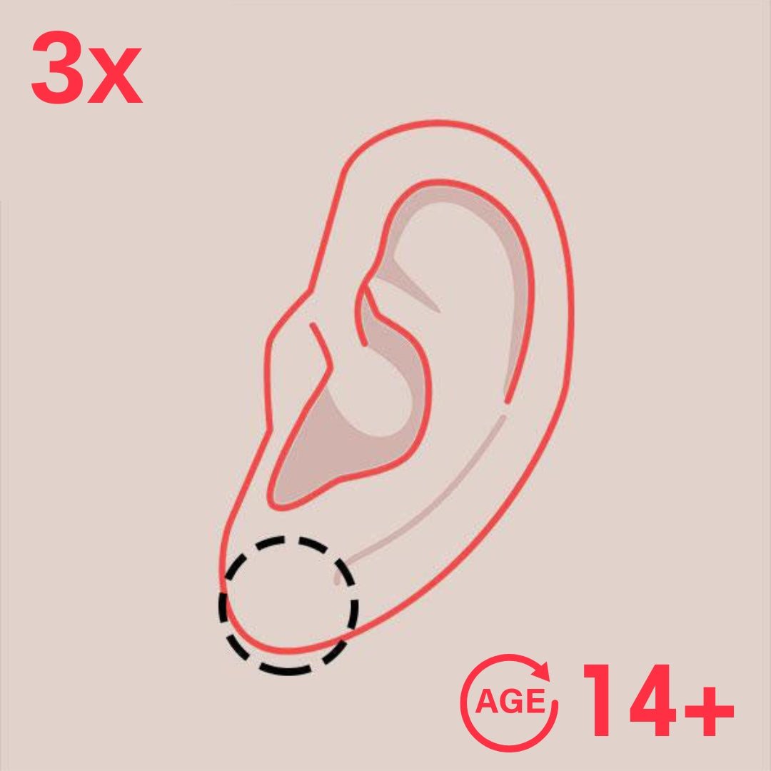 3 Ear Lobe Piercings 14y+ in Mississauga + Excluding Jewelry
