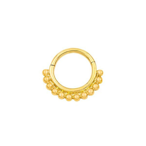 Beaded Clicker Ring in 14k Gold by Junipurr