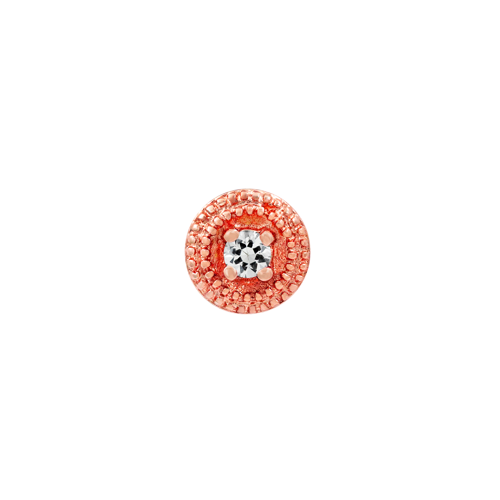 Swarovski Round Double Millgrain in 14k Gold by Junipurr