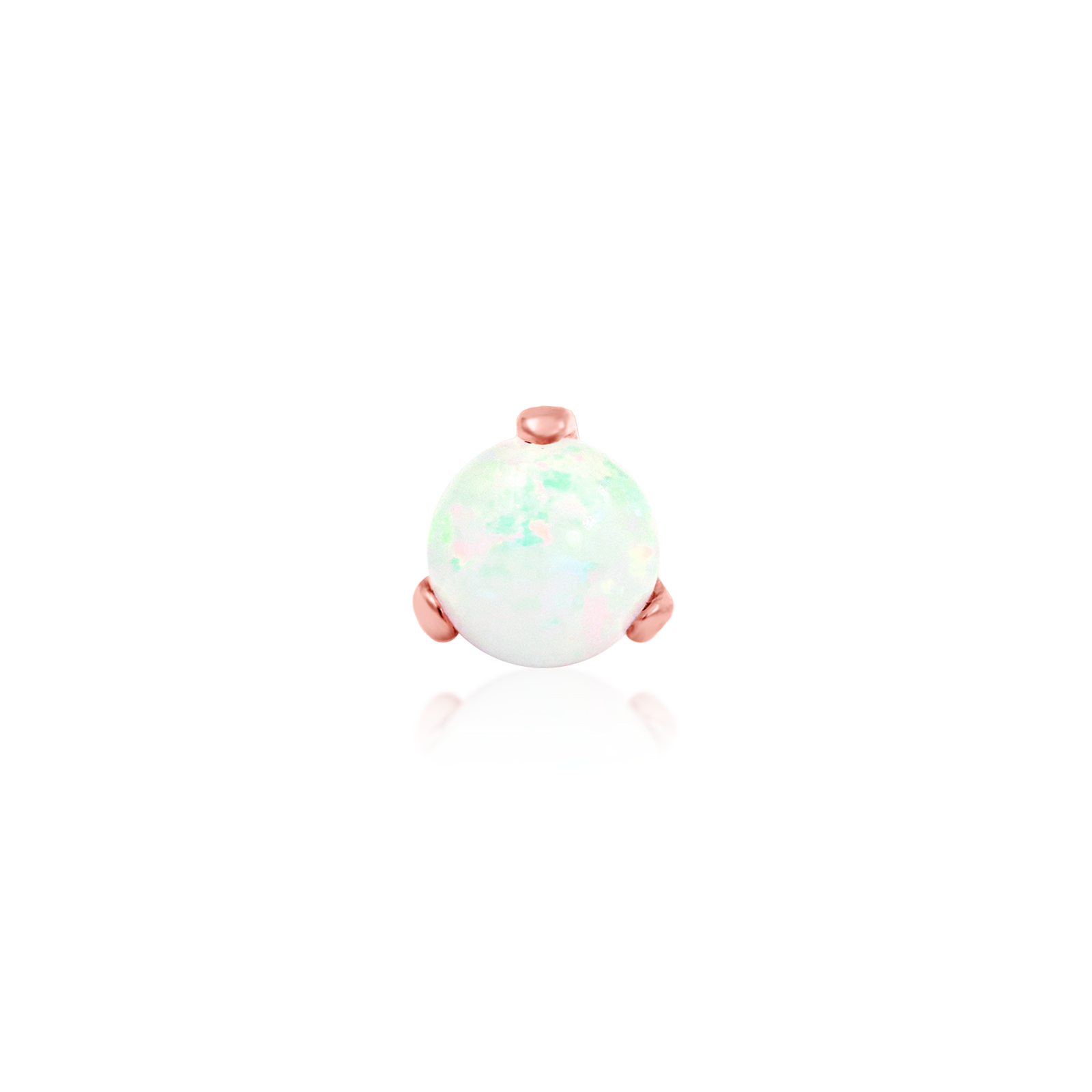 White Opal Ball Prong in 14k Gold by Junipurr