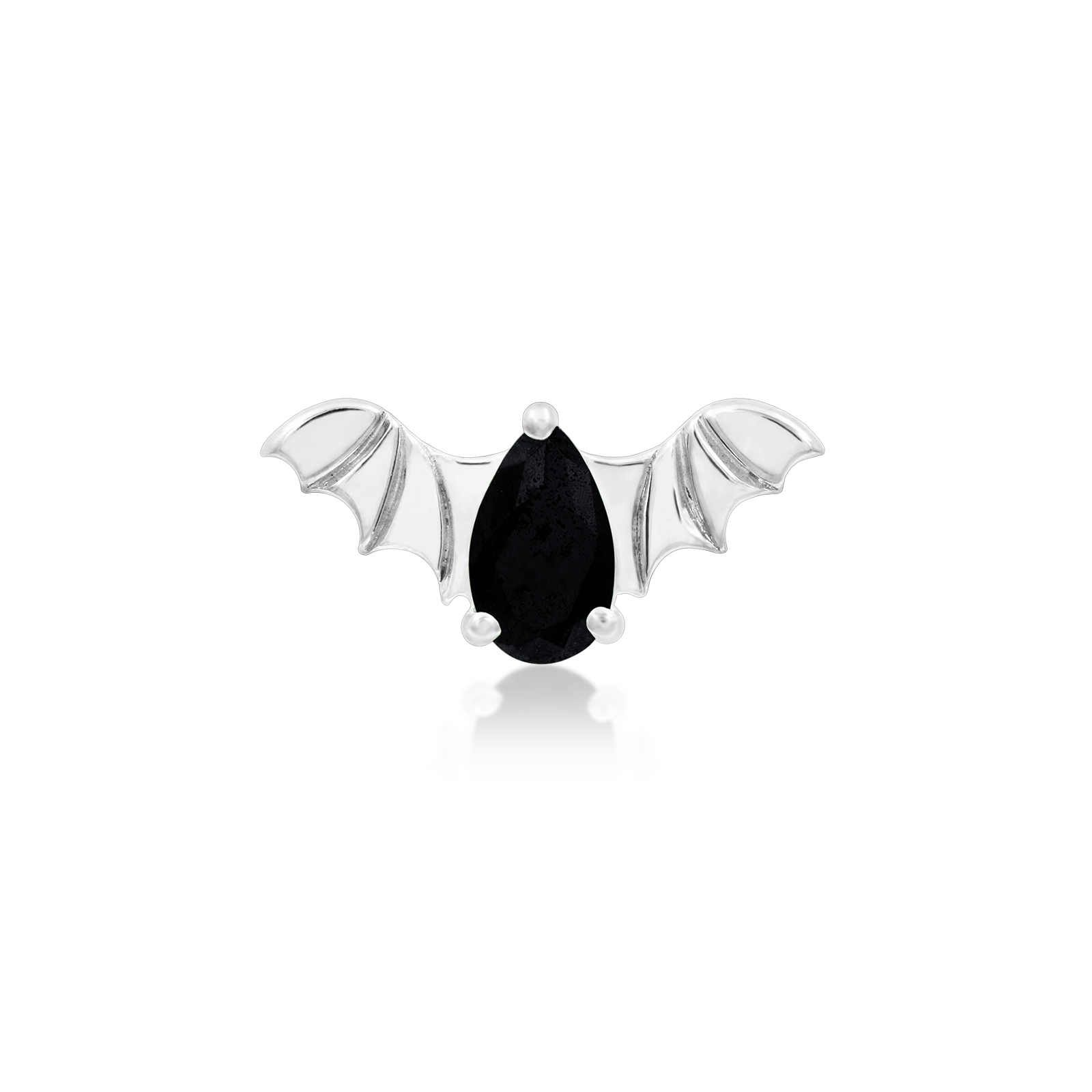 Bat with Black CZ in 14k Gold by Junipurr