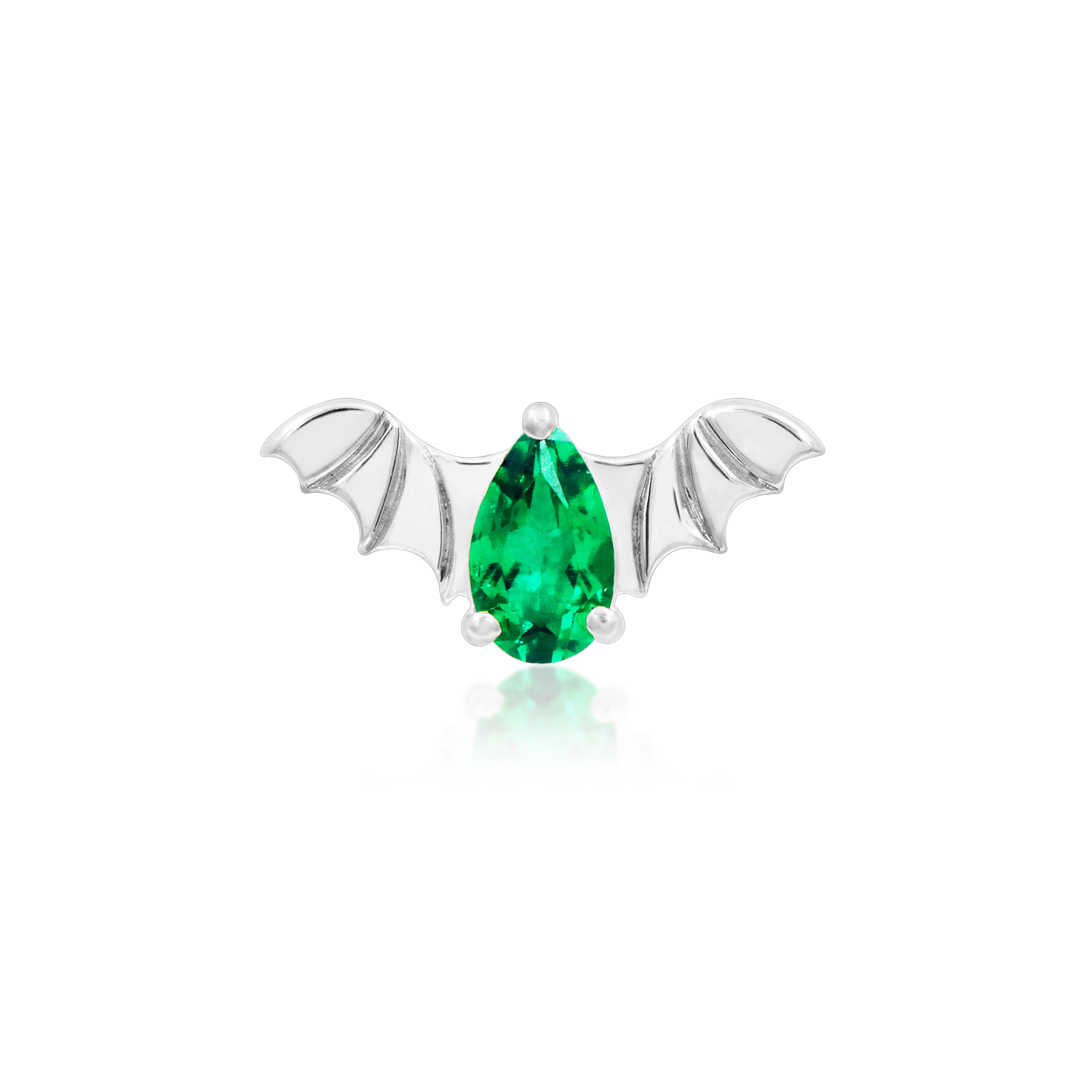 Bat with Emerald CZ in 14k Gold by Junipurr