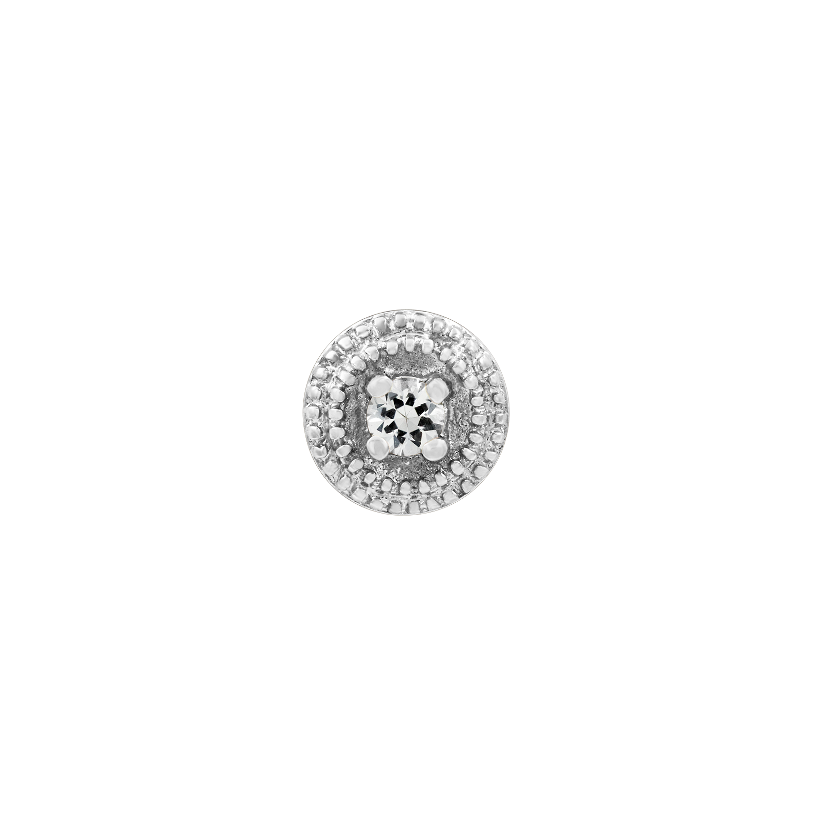 Swarovski Round Double Millgrain in 14k Gold by Junipurr
