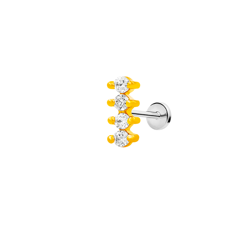 4 Gem Swarovski Line in 14k Gold by Junipurr