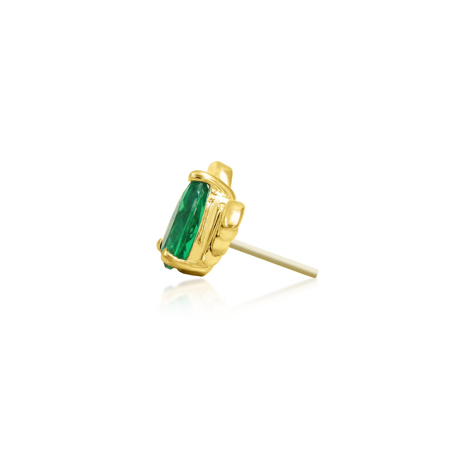 Bat with Emerald CZ in 14k Gold by Junipurr