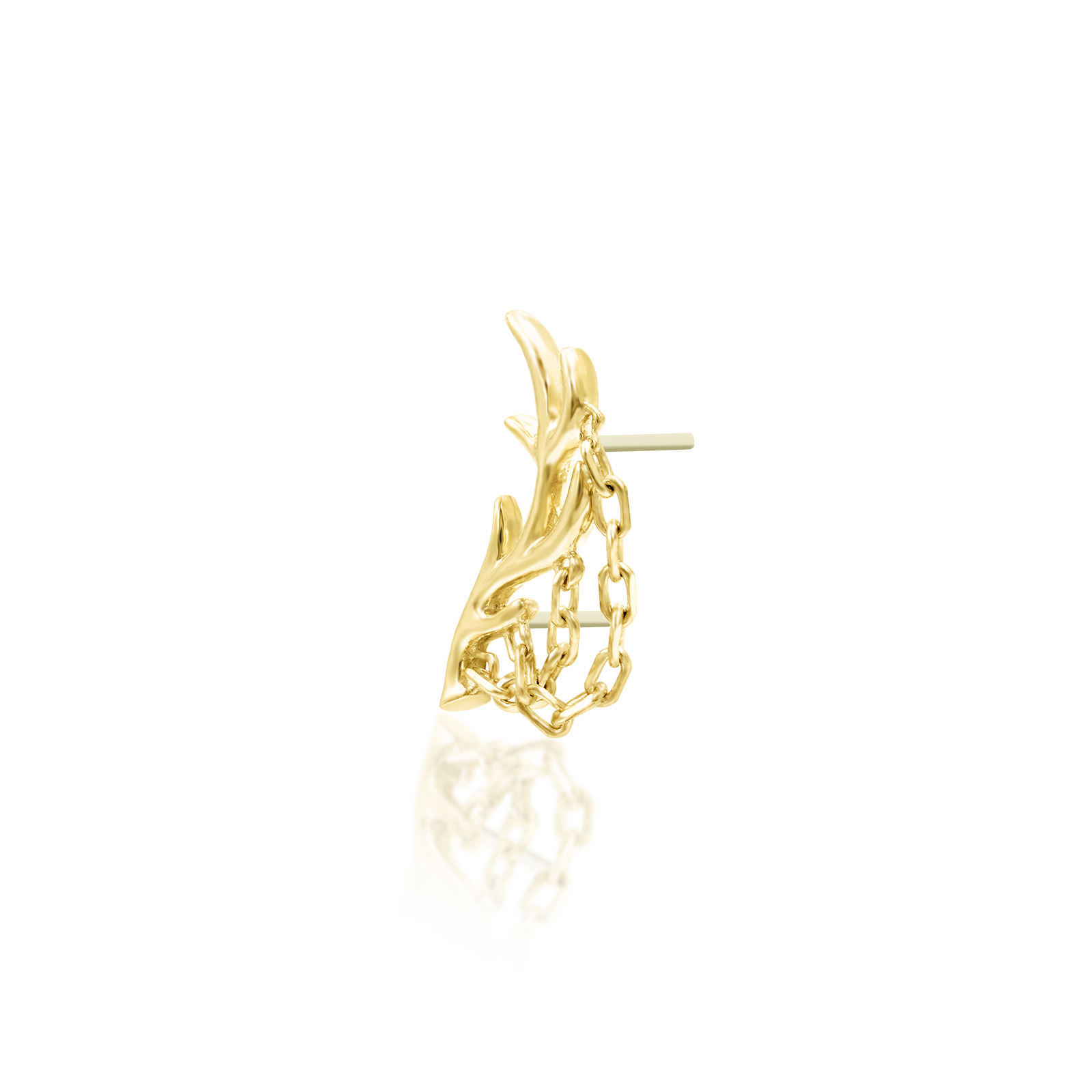 Chained Antler in 14k Gold by Junipurr