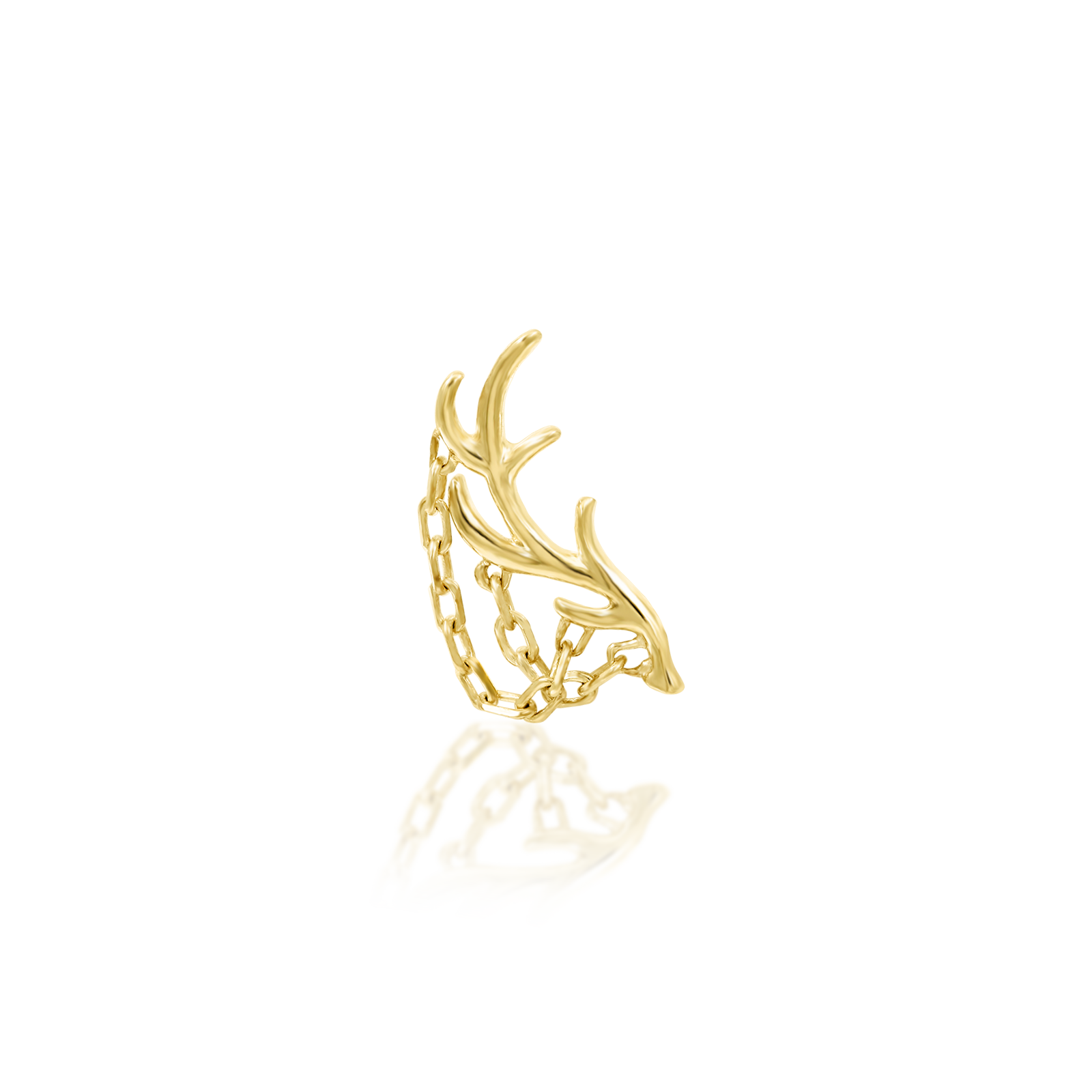 Chained Antler in 14k Gold by Junipurr