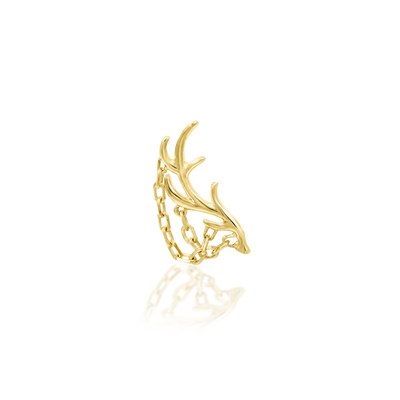 Chained Antler in 14k Gold by Junipurr
