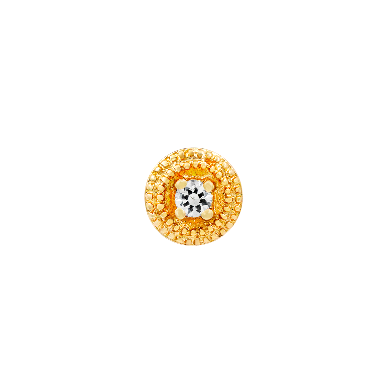 Swarovski Round Double Millgrain in 14k Gold by Junipurr
