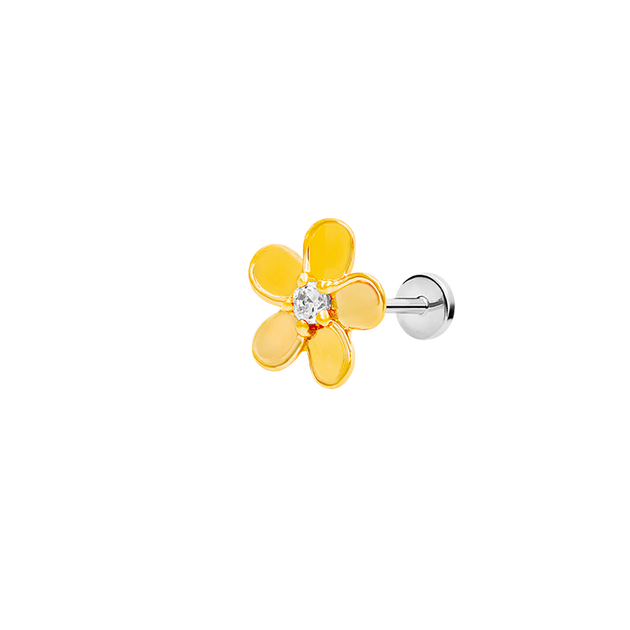 Flower CZ - Junipurr - 14k Gold - Body Piercings - Ear