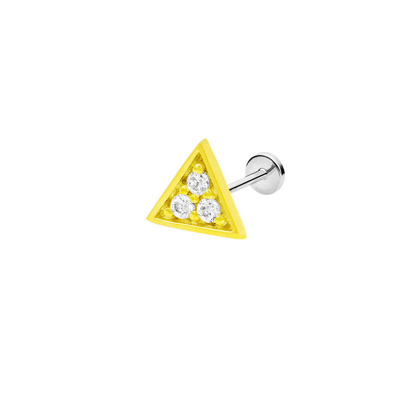 3 Swarovski Triangle in 14k Gold by Junipurr