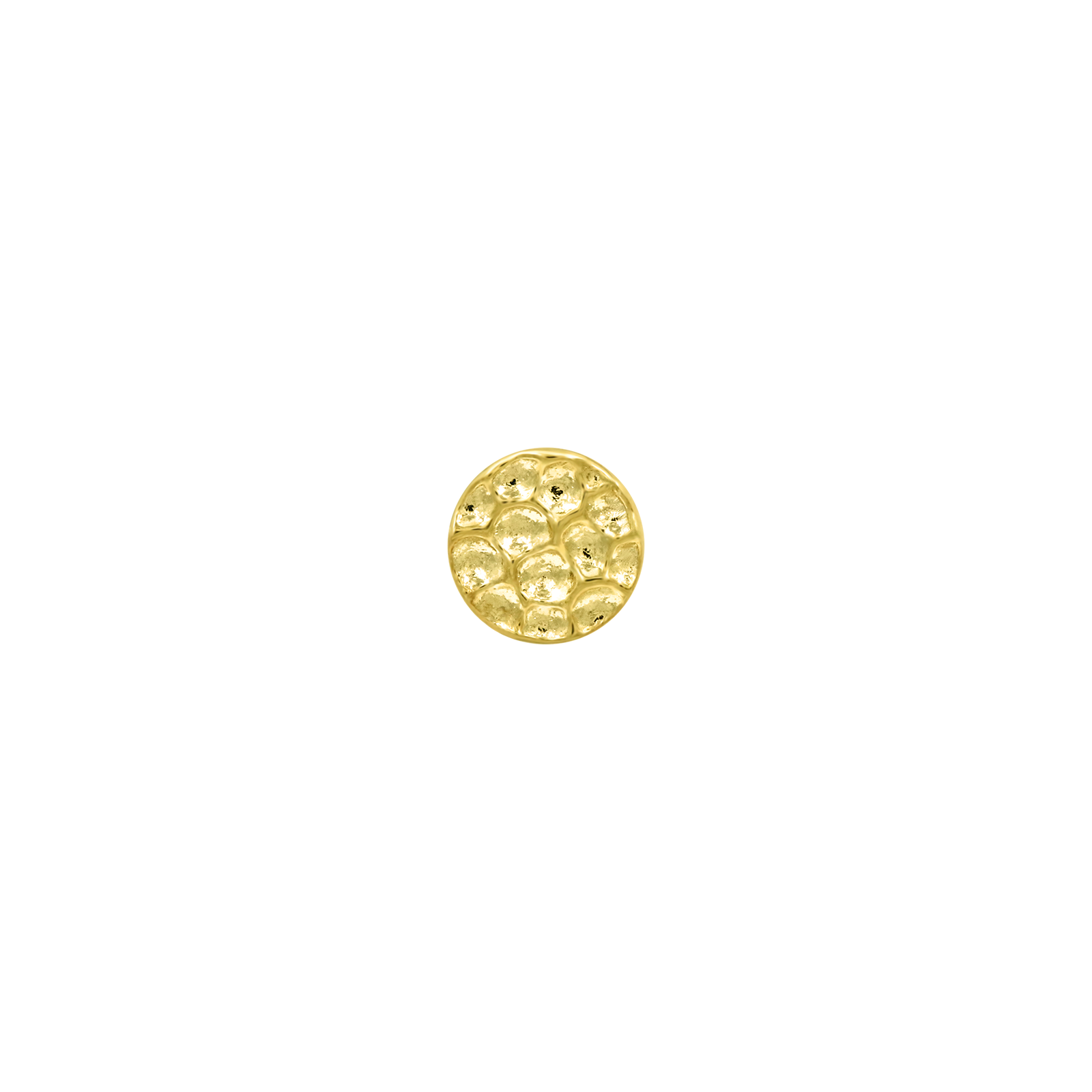 Hammered Disk in 14k Gold by Junipurr