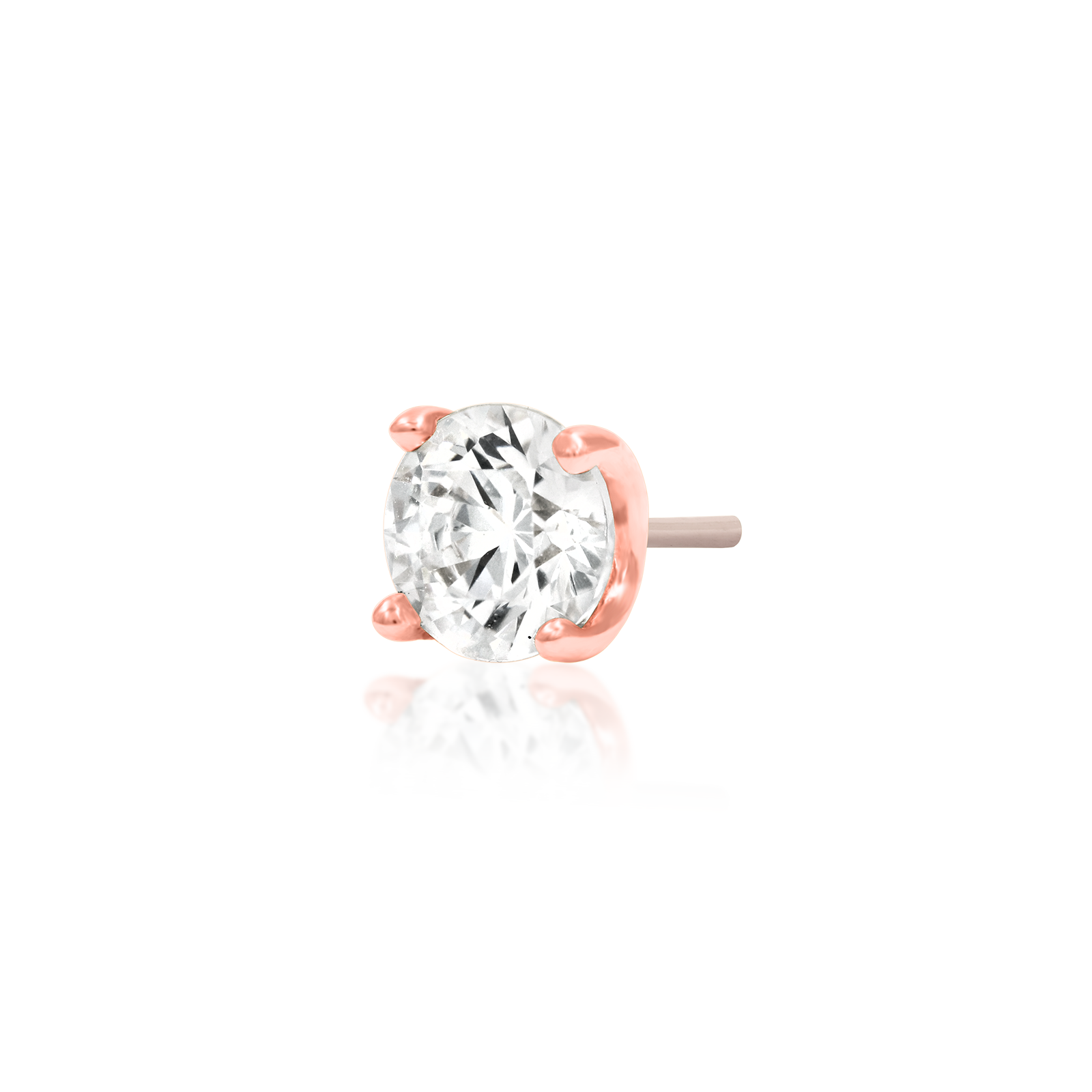 Higher Profile 4 Prong Set CZ in 14k gold by Junipurr