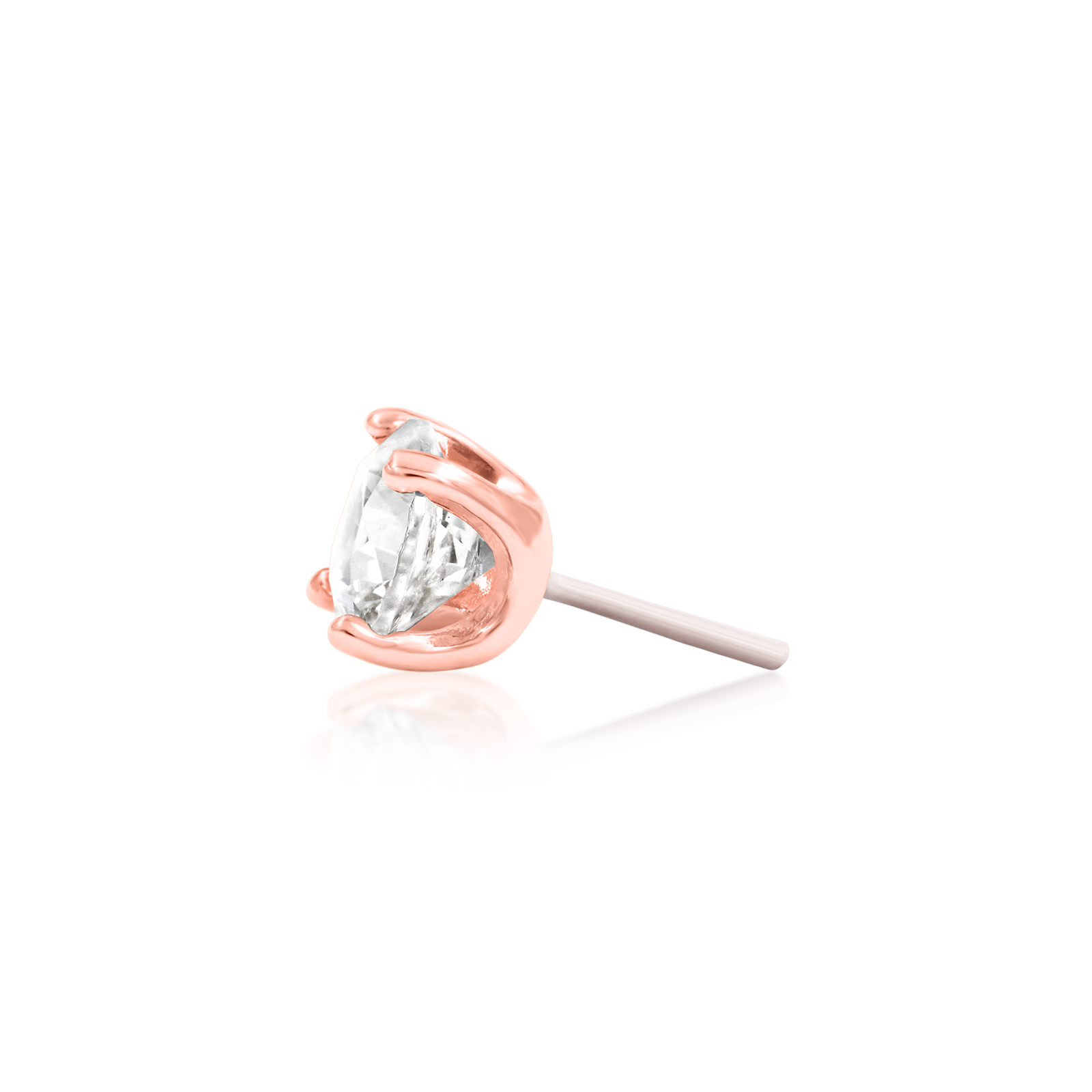 Higher Profile 4 Prong Set CZ in 14k gold by Junipurr