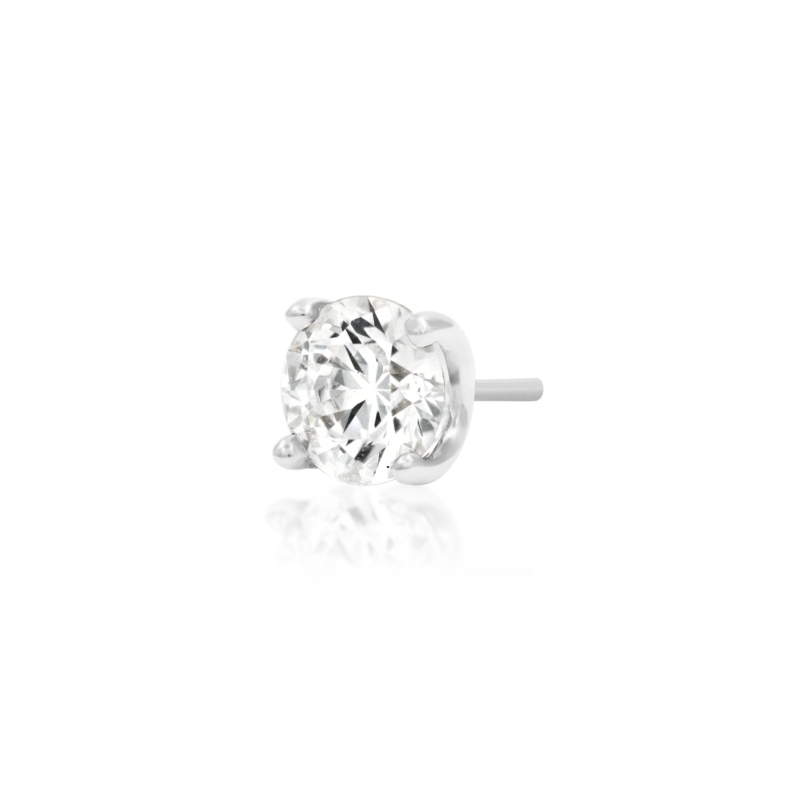 Higher Profile 4 Prong Set CZ in 14k gold by Junipurr