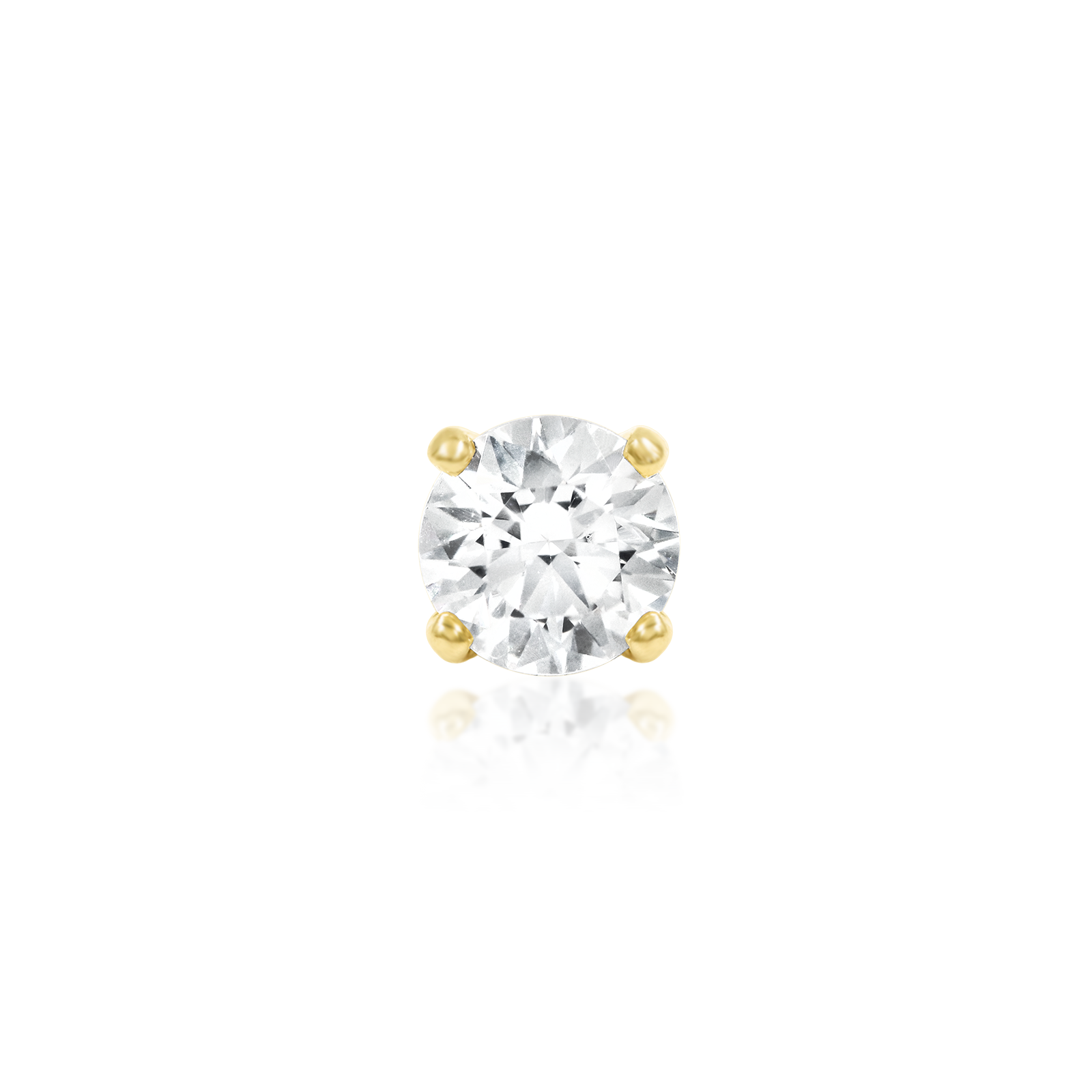 Higher Profile 4 Prong Set CZ in 14k gold by Junipurr
