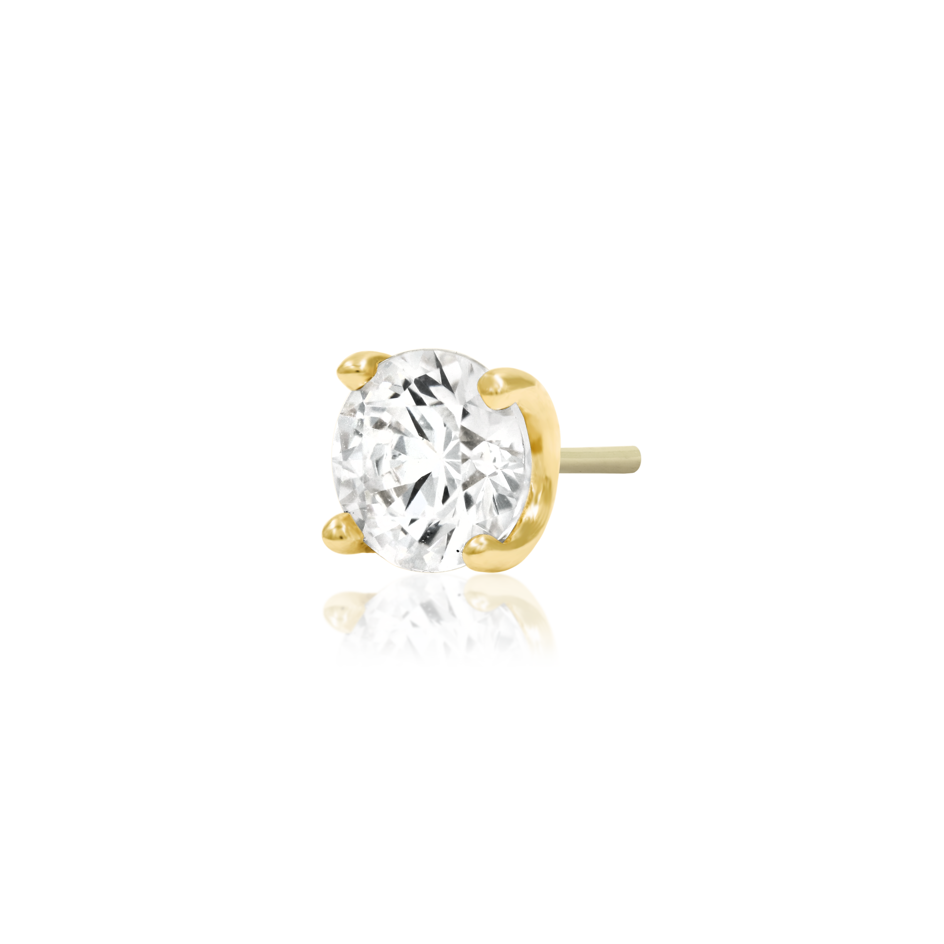Higher Profile 4 Prong Set CZ in 14k gold by Junipurr