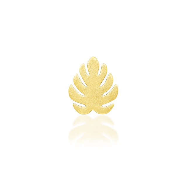 Monstera in 14k gold by Junipurr – Pierced