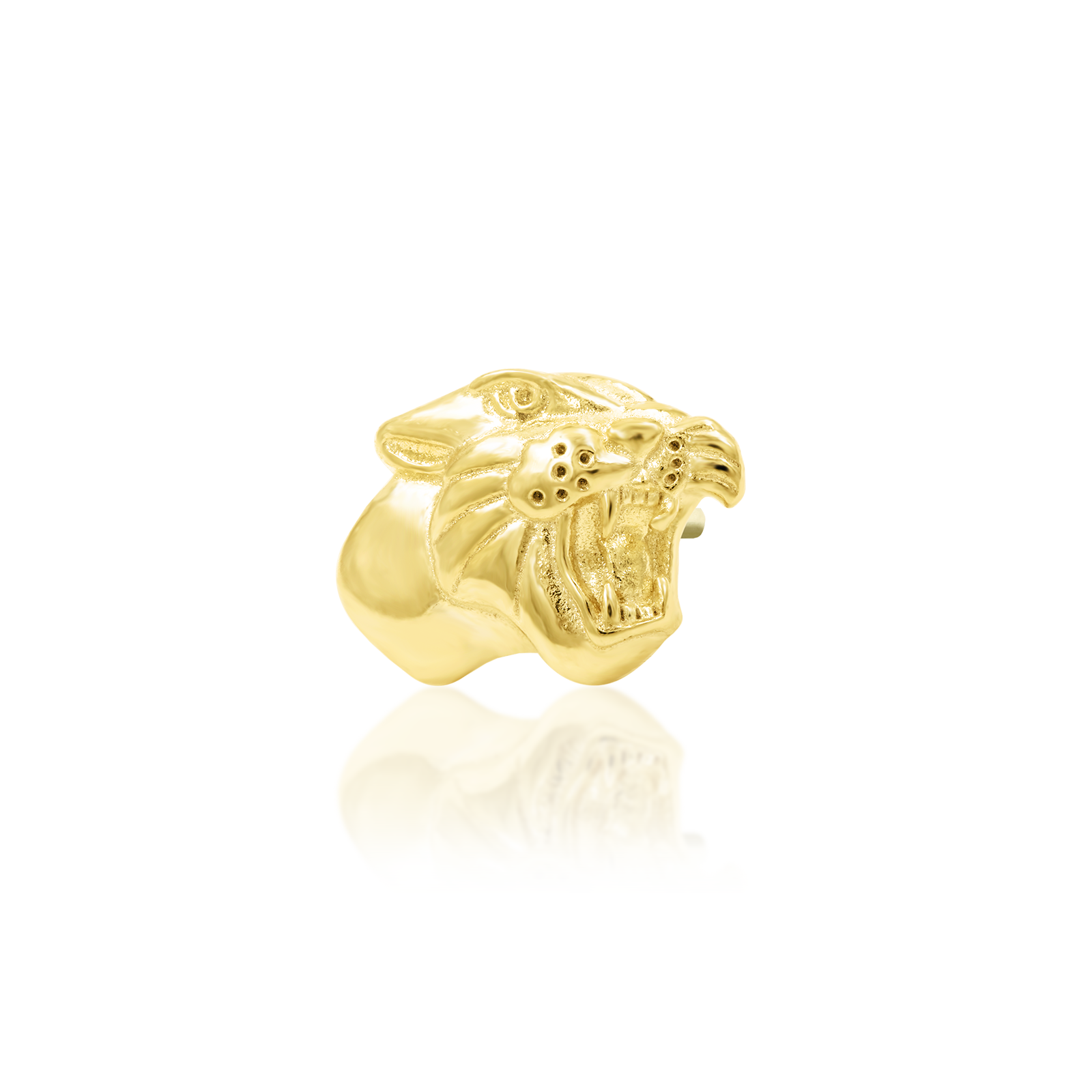 Panther Head in 14k Gold by Junipurr