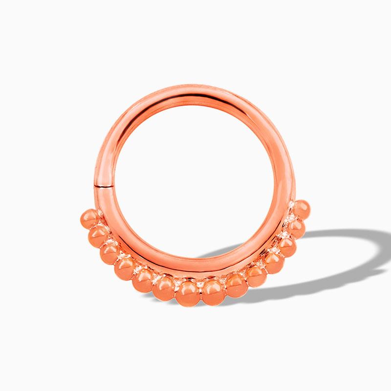 Beaded Seam Ring in 14k Gold by Junipurr