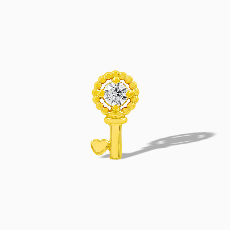 Key with Heart in 14k Gold by Junipurr