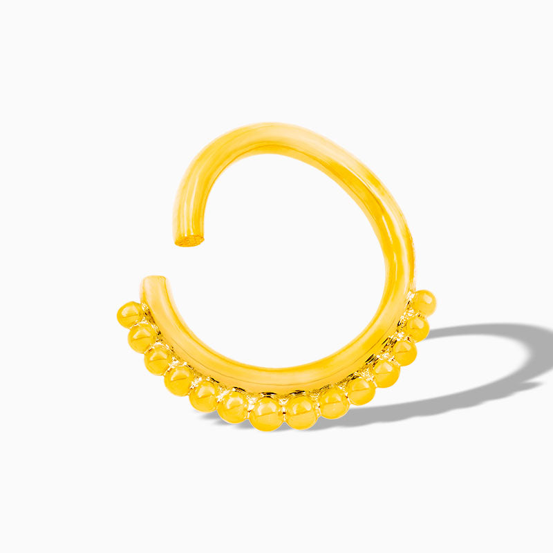 Beaded Seam Ring in 14k Gold by Junipurr