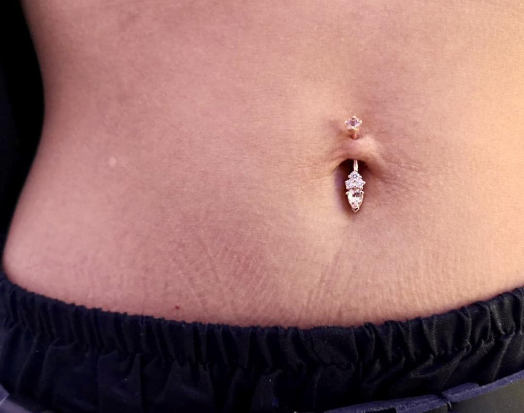 my navel piercing is fully healed today, so i changed the