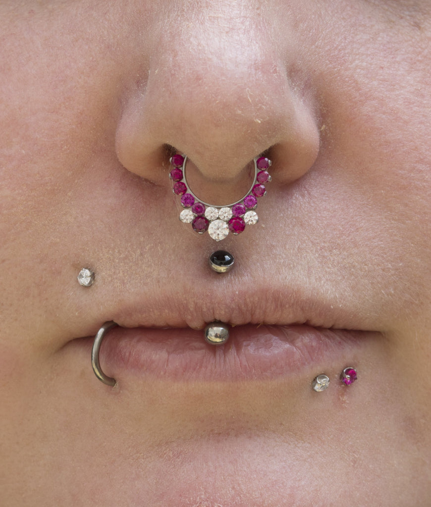 Evolution Body Piercing - A unique look in this healed vertical lip piercing  by Noah Babcock. The jewelry is from @industrialstrength ⚡️ Noah is in the  studio Wednesdays through Saturdays! #settingahigherstandard #safepiercing #