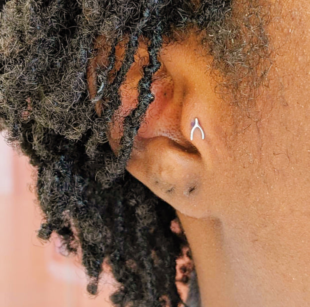 Wishbone in 14k White Gold by Junipurr