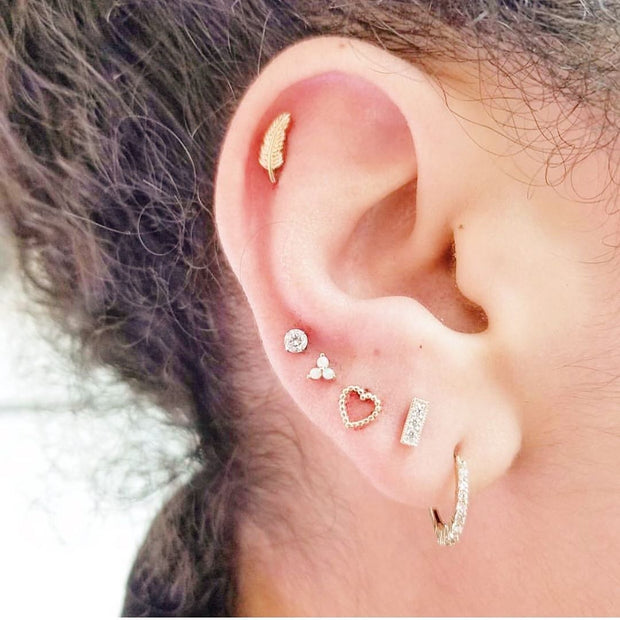 White Opal Trinity in 14k Yellow Gold by Junipurr