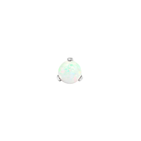 White Opal Ball Prong in 14k White Gold by Junipurr
