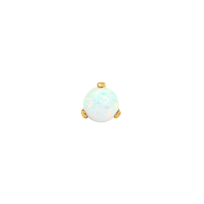 White Opal Ball Prong in 14k Yellow Gold by Junipurr