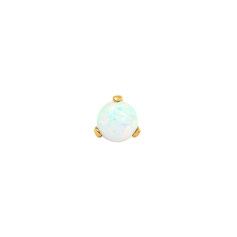 White Opal Ball Prong in 14k Yellow Gold by Junipurr