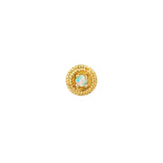 White Opal Round Double Millgrain in 14k Yellow Gold by Junipurr