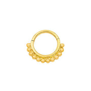 Beaded Clicker Ring in 14k Yellow Gold by Junipurr - Pierced