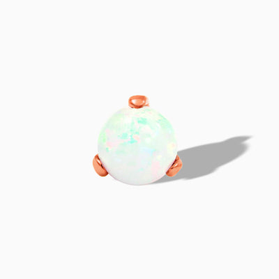 White Opal Ball Prong in 14k Rose Gold by Junipurr