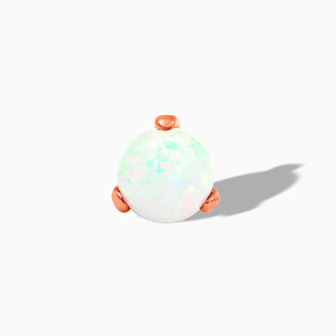 White Opal Ball Prong in 14k Rose Gold by Junipurr