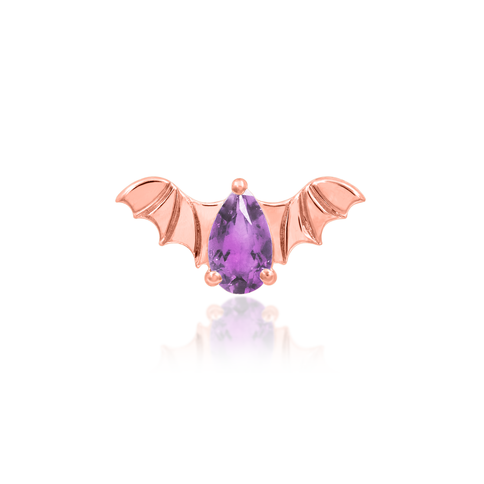 Bat with Amethyst CZ in 14k gold by Junipurr