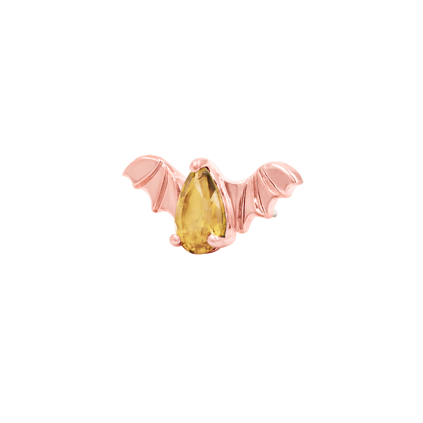 Bat with Champagne CZ in 14k gold by Junipurr
