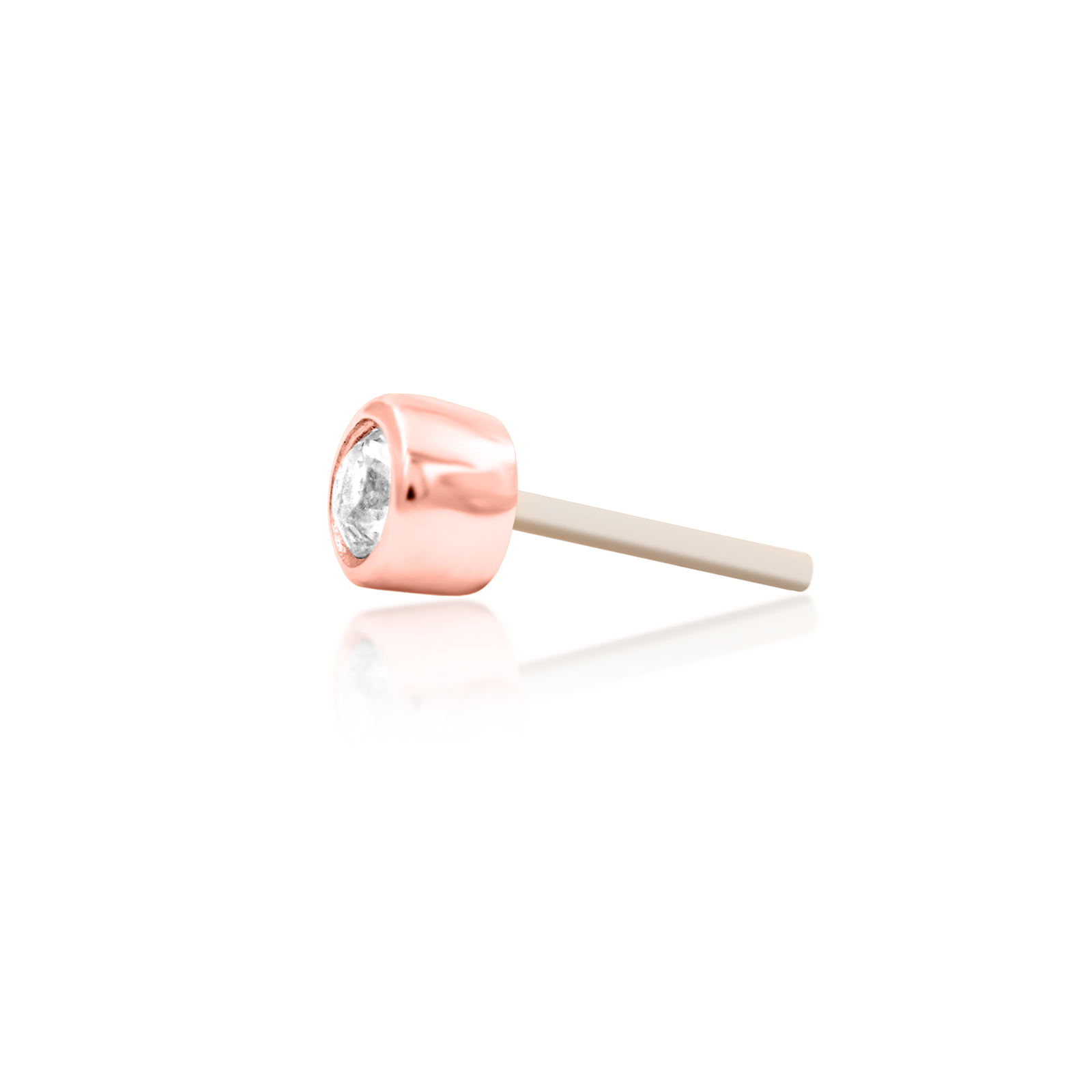 ひめ Bezel CZ in 14k gold by Junipurr – Pierced