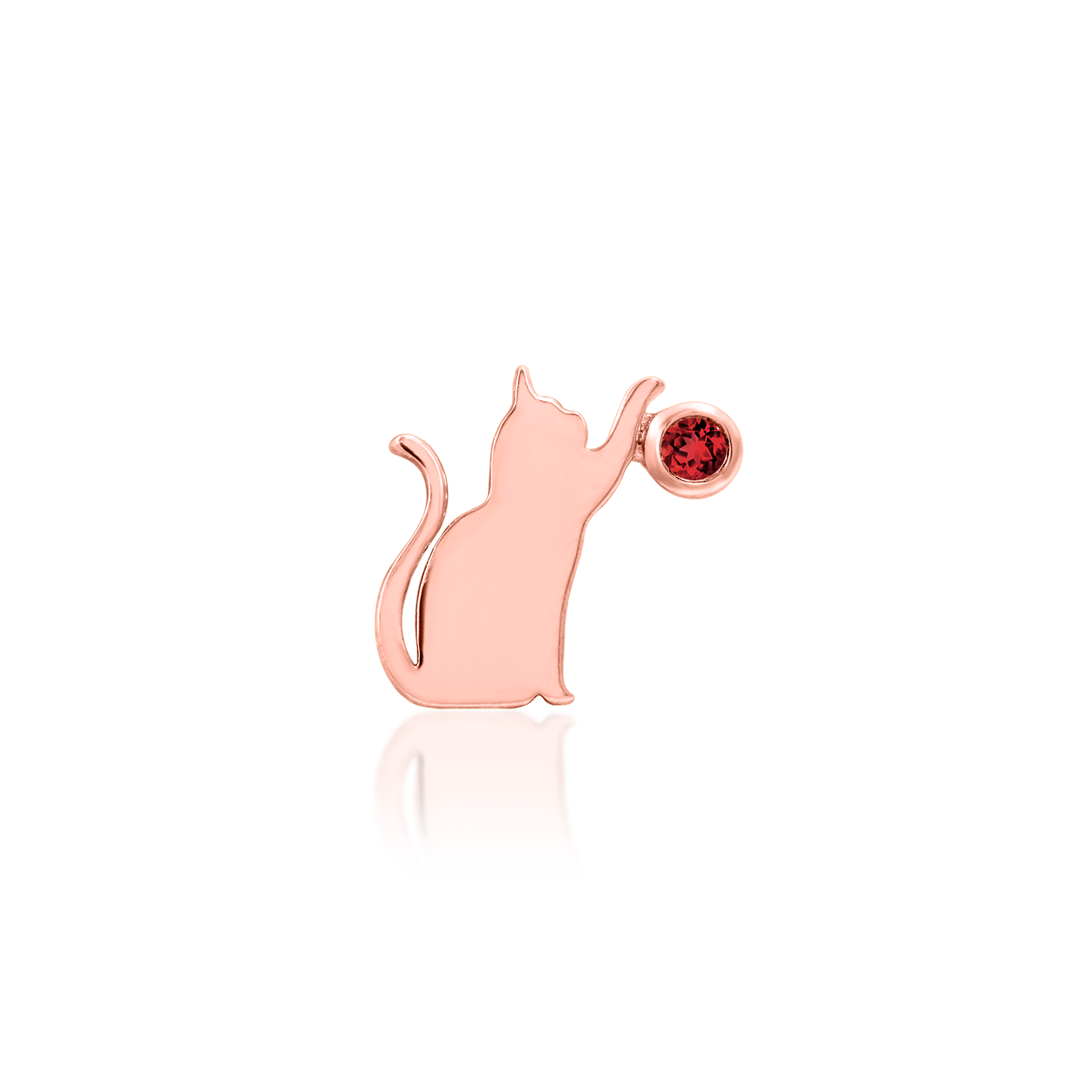 Cat/Laser with Garnet CZ in 14k gold by Junipurr