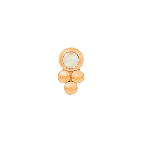 White Opal Tri-Bead in 14k Rose Gold by Junipurr