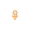 Bezel-Set Tri-Bead with White Opal end in 14k Rose Gold by Junipurr - Pierced