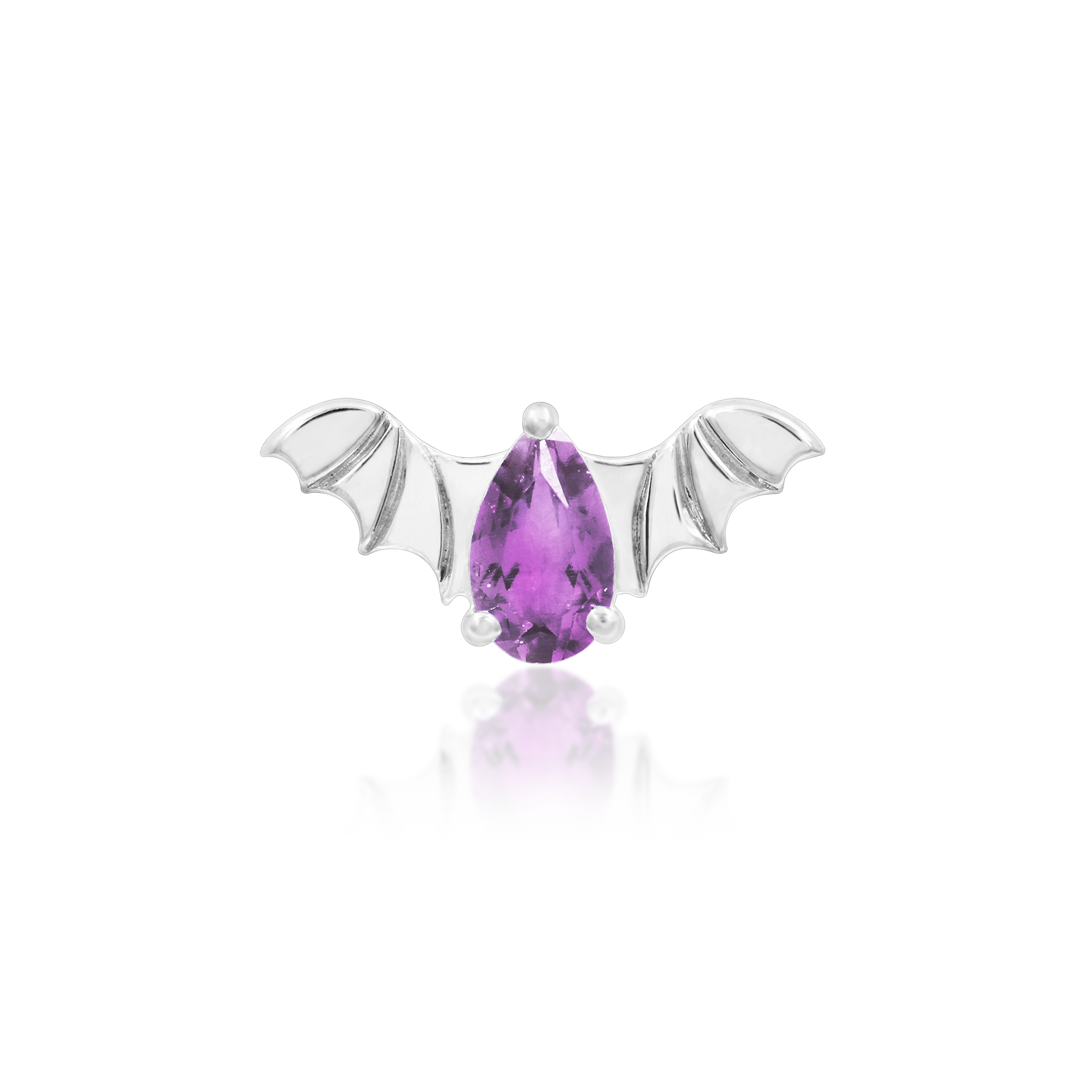 Bat with Amethyst CZ in 14k gold by Junipurr