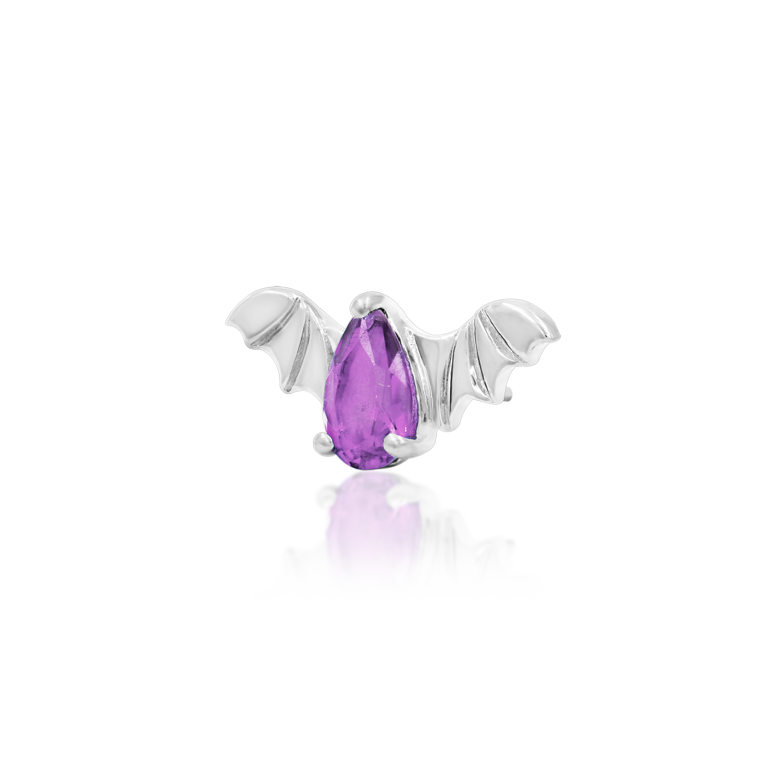 Bat with Amethyst CZ in 14k gold by Junipurr