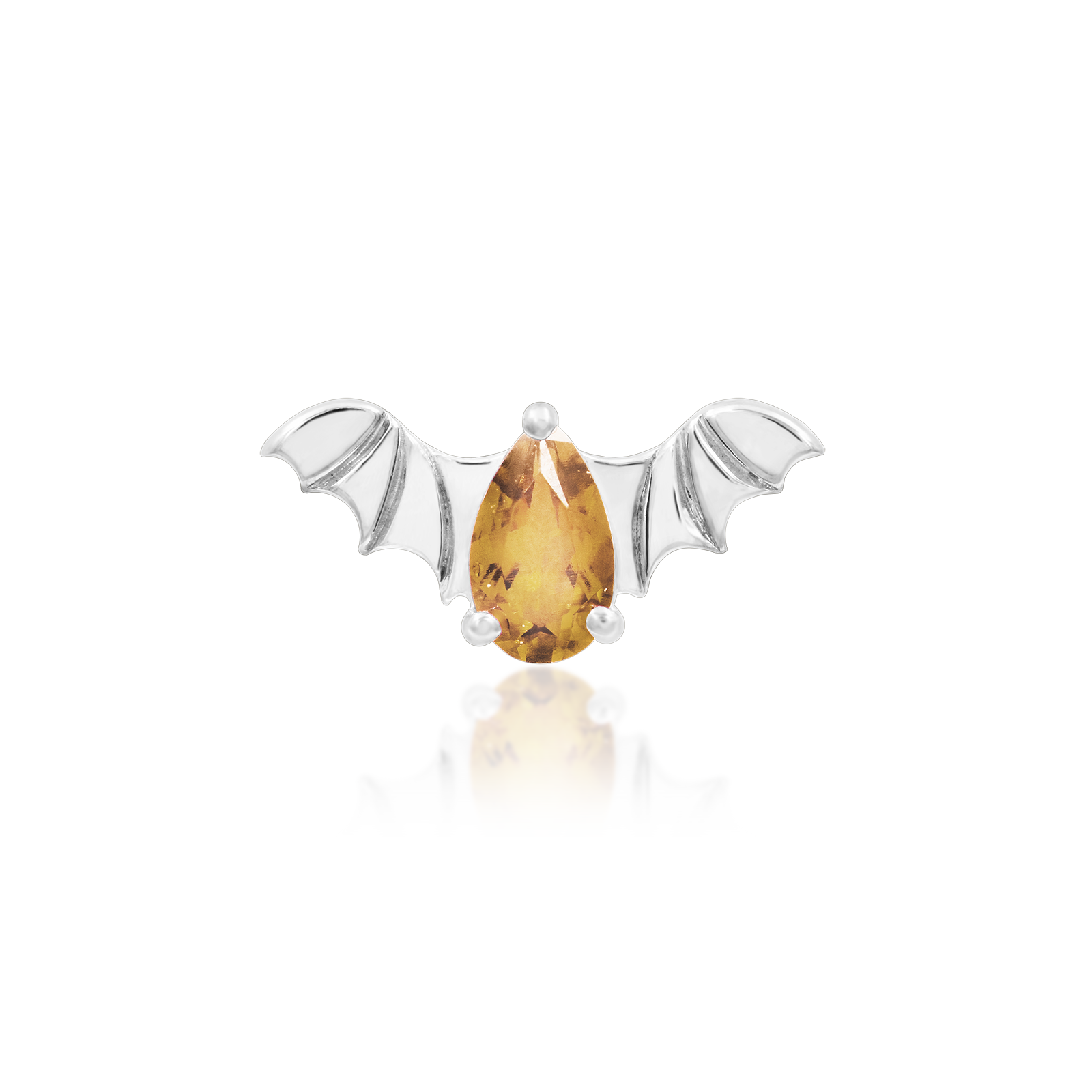 Bat with Champagne CZ in 14k gold by Junipurr