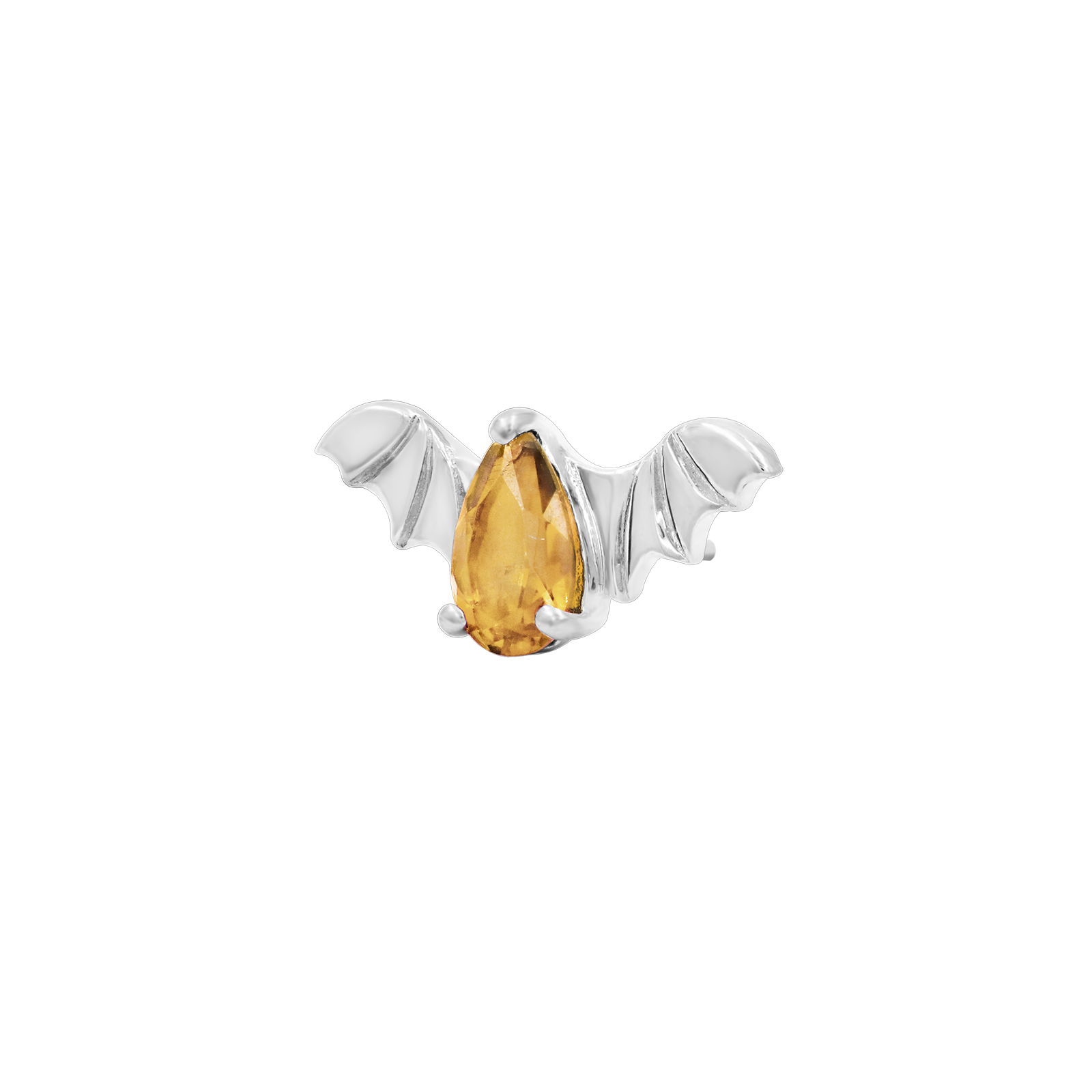Bat with Champagne CZ in 14k gold by Junipurr