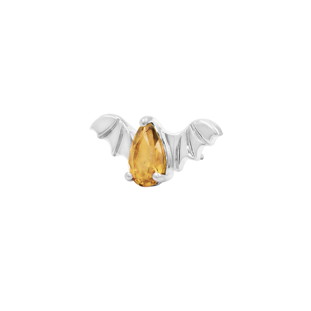 Bat with Champagne CZ in 14k gold by Junipurr
